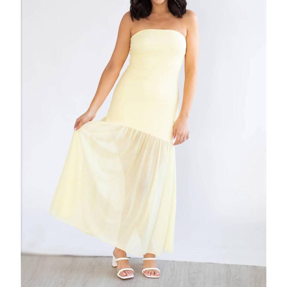 NEW ONE AND ONLY COLLECTIVE sunlit sheer maxi dress in yellow